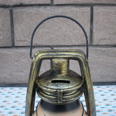 Rural Style Resin Kerosene Lamp Model Money Box