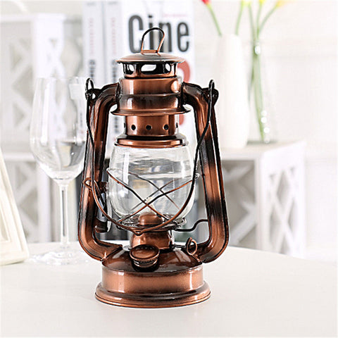 Antique Bronze Iron Candle Holder Lantern Lamp