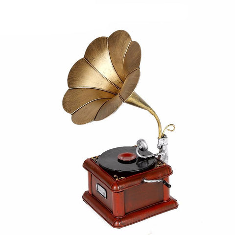Metal Retro Phonograph Model Antiqque Record Player