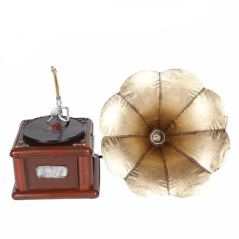 Metal Retro Phonograph Model Antiqque Record Player