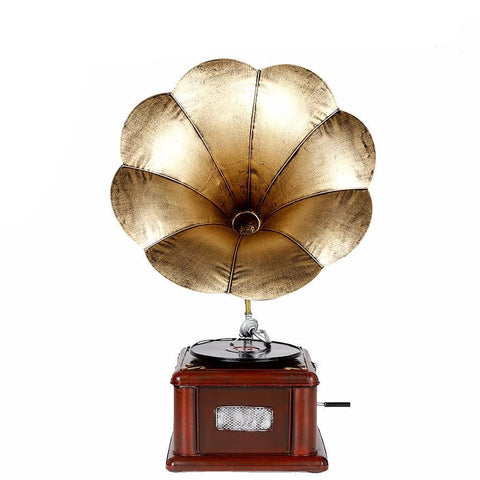 Metal Retro Phonograph Model Antiqque Record Player