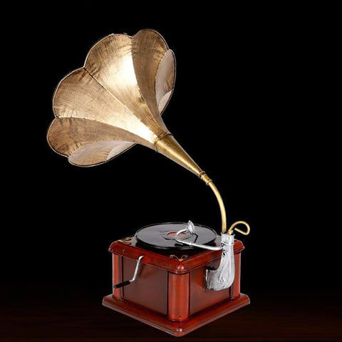 Metal Retro Phonograph Model Antiqque Record Player
