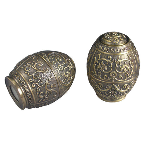 Antique Style Oval Metal Toothpick Holder