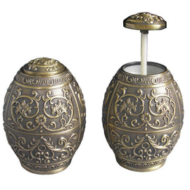 Antique Style Oval Metal Toothpick Holder